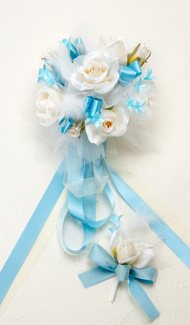 【アートフラワーブーケ】エンジェルウィングブーケ・ホワイト／ラウンドブーケ 