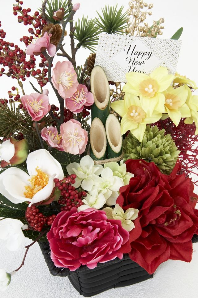 【造花のお正月飾り・新春・迎春アレンジメント】慶賀−keiga
