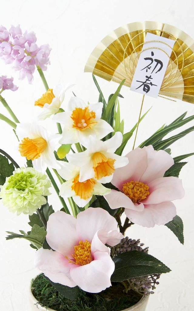 【造花・和モダン・お正月向けアートフラワーアレンジメント】初夢