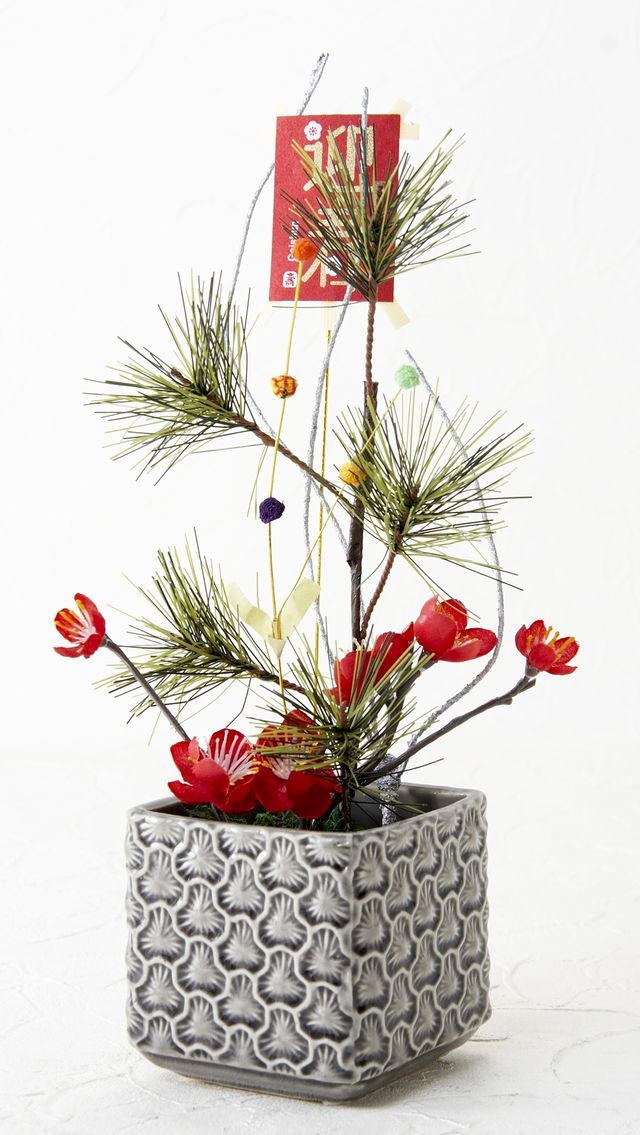 【造花・和モダン・お正月向けアートフラワーアレンジメント】和夢