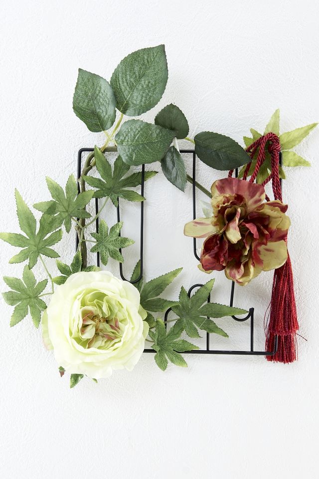 和風壁掛け・造花 アーティフィシャルフラワー・ オリジナルハンギング  