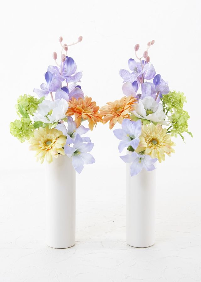 【造花用花器】ホワイトスリムフラワーベースＳ／白