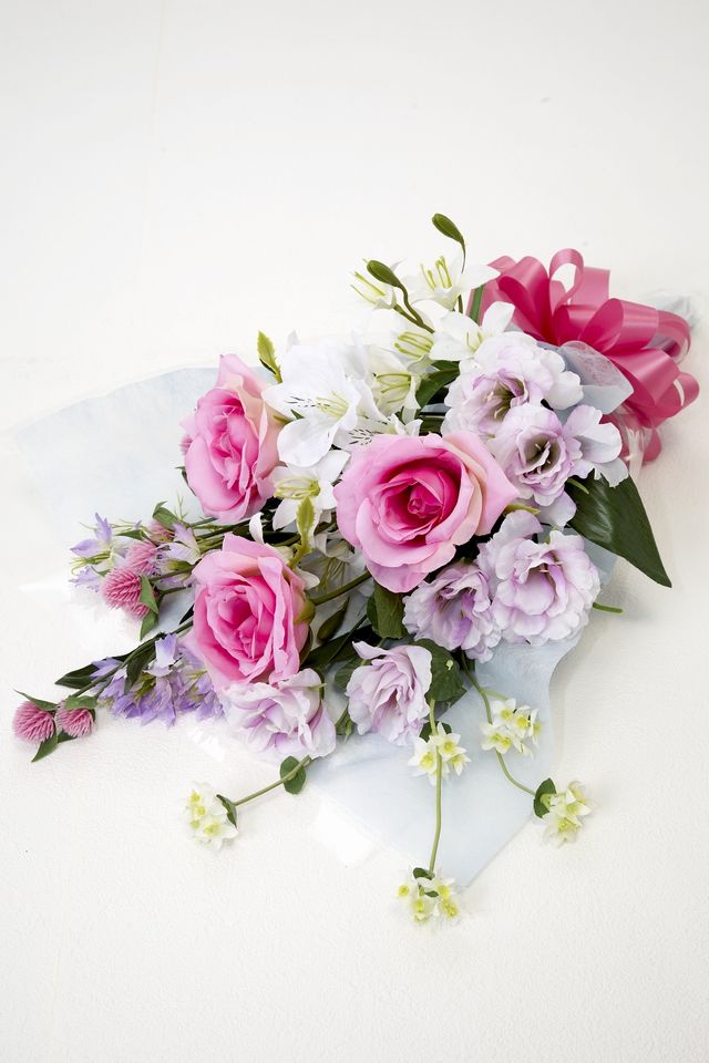 贈答・贈呈用花束・造花花束・花束ギフト】バラとトルコキキョウ
