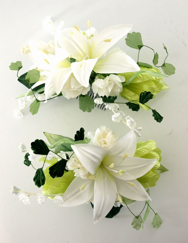 ユリのヘッドドレスキット（ホワイト）（２点セット）