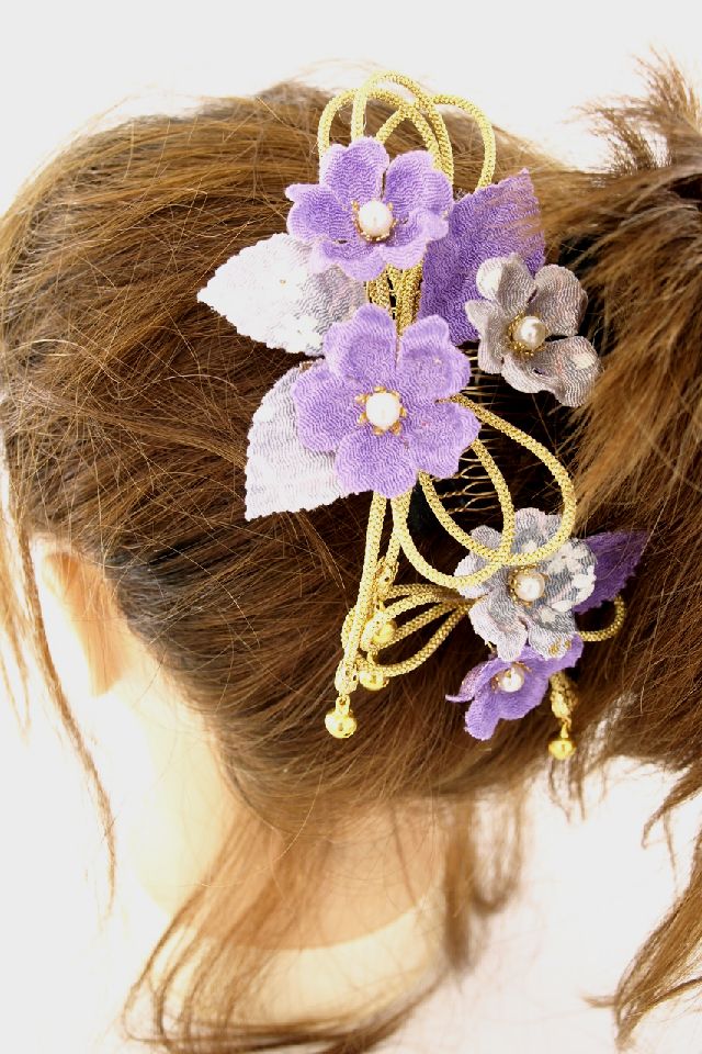 【着物・和装髪飾り】和風ヘアアクセサリー／花舞（大小２点セット）