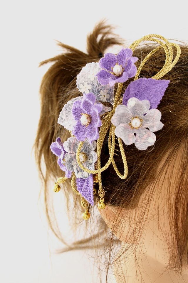 【着物・和装髪飾り】和風ヘアアクセサリー／花舞（大小２点セット）