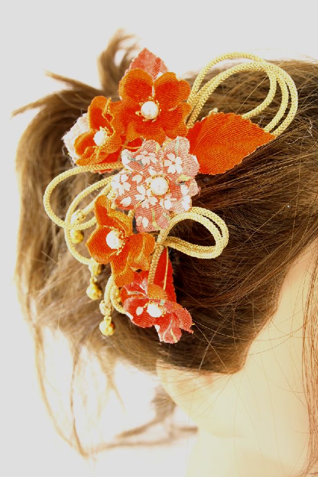 【着物・和装髪飾り】和風ヘアアクセサリー／花舞（大小２点セット）