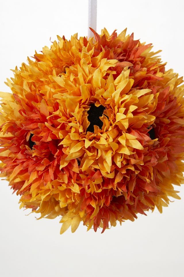 【フラワーボール・造花インテリア】ガーベラボール・オレンジ