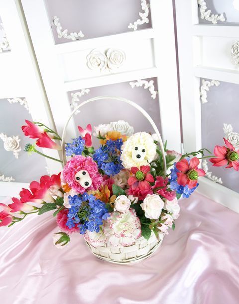 造花アレンジ スマイル ツインキュートプードル ピンク 造花 アートフラワーのアレンジ あーとみゆき 造花アレンジ スマイル ツインキュートプードル ピンク 造花 アートフラワーのアレンジ あーとみゆき