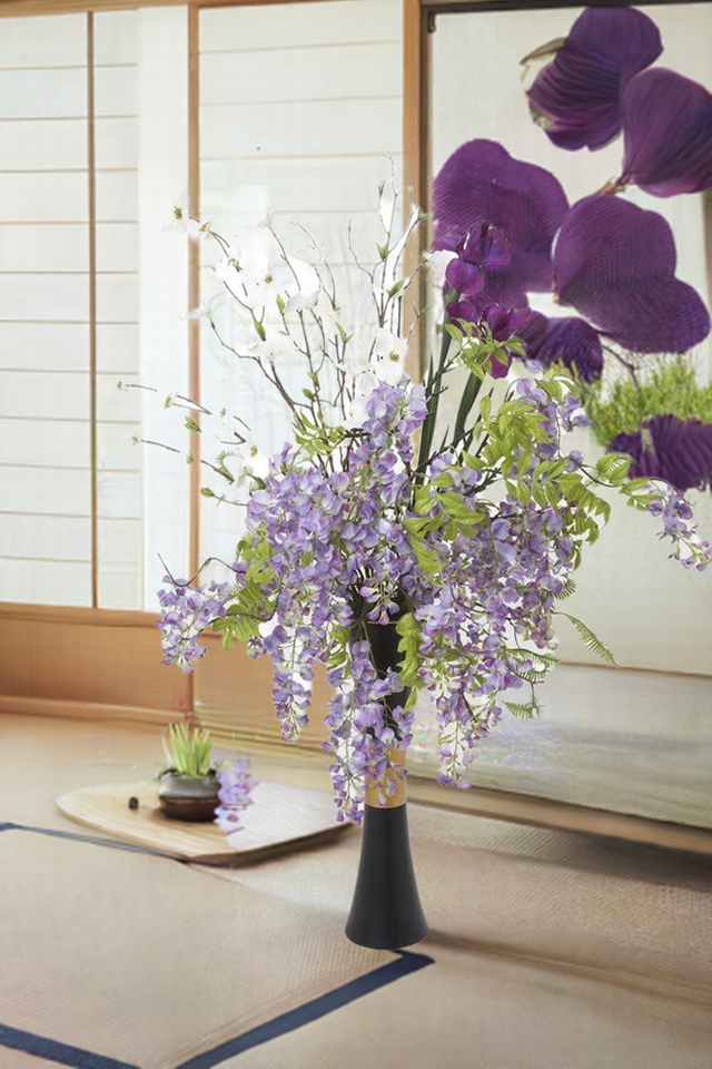 【プレミアムコレクション・ジャパニーズモダン・ 造花・アーティフィシャルフラワーアレンジメント】花宴−hananoen