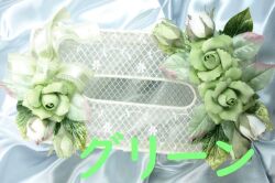 　【母の日アーティフィシャルフラワーギフト】ローズ・ティッシュケース／グリーン