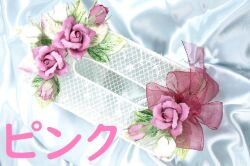 【母の日アーティフィシャルフラワーギフト】ローズ・ティッシュケース／ピンク