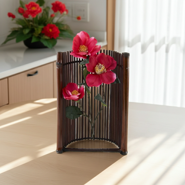 【造花・ジャパニーズモダンアレンジメント】椿生-tubaki