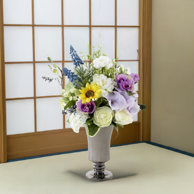 【造花供花・和モダン・和風アレンジメント】麗-うらら-