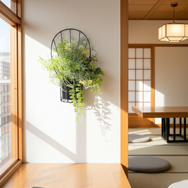 【造花 アーティフィシャルフラワー・割れない花器のナチュラルインテリアグリーンアレンジ】ミモザ＆ユーカリのアレンジ