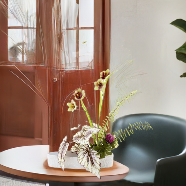 【造花・アーティフィシャルフラワー ・インテリアグリーン】ナチュラルモダンアレンジメント−A