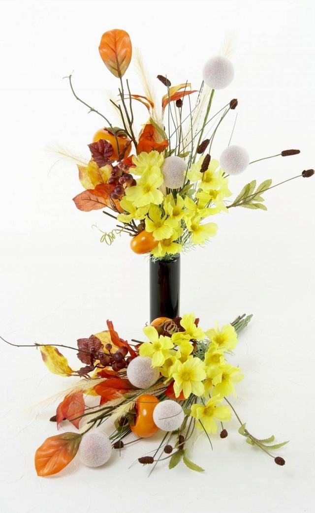 【造花仏花・供花】秋のハイセンス造花・供花E-左右1対セット