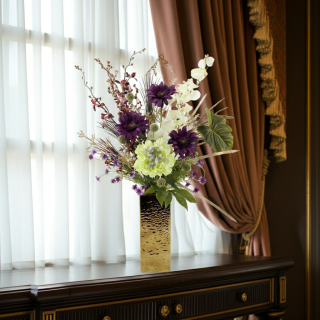 【造花・インテリアブーケアレンジ・アートフラワーアレンジメント】トレゾア