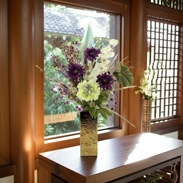 【造花・インテリアブーケアレンジ・アートフラワーアレンジメント】トレゾア