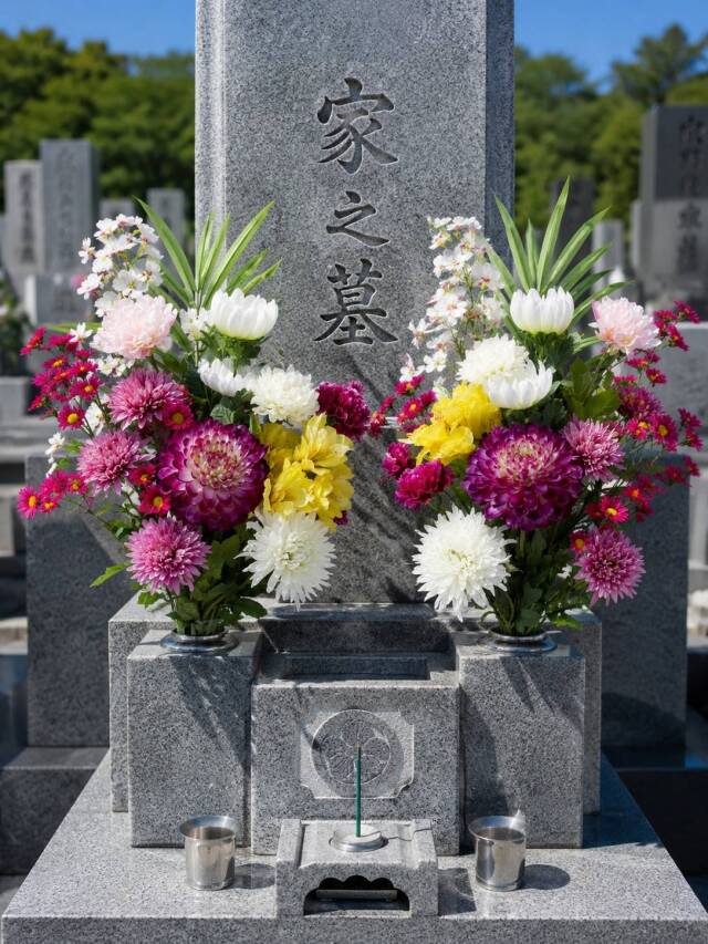 【造花の仏花・供花】アルストロメリア＆菊のモダン供花（左右１対セット）