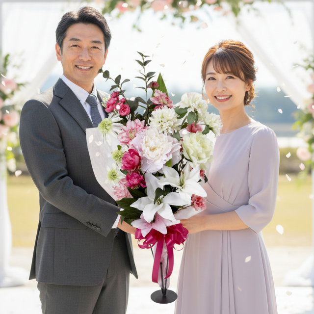 【贈答・贈呈用花束・造花花束・豪華花束】プロポーズ・記念日など記憶に残る枯れないフラワーギフト／アフロディーテブーケ