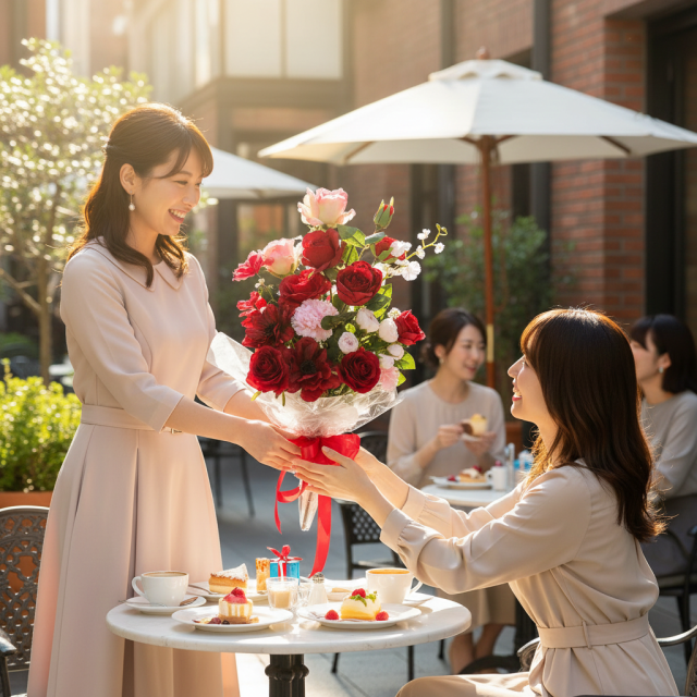 【プロポーズ・結婚式 両親贈呈】高級造花 ブーケ/記念日・誕生日ギフトに記憶に残る枯れない花束/プレミアム・ルージュ・ローズブーケ