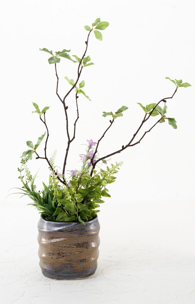 【造花・ナチュラルグリーン・多肉植物・】wild grass arrangement -B