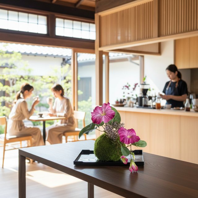 【造花 観葉植物 インテリアグリーン】こけ玉 ジャパーニーズモダンQ(下皿付き)