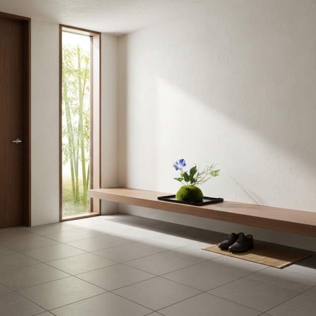 【造花 観葉植物 インテリアグリーン】こけ玉 ジャパーニーズモダンS（下皿付き）