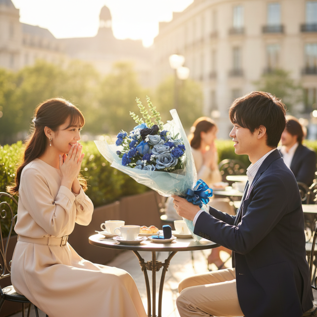 バラとかすみ草の花束 ローズブーケ 豪華 高級 造花 73〜85cm｜結婚式 両親贈呈 プロポーズ 記念日ギフト｜ローズガーデンシリーズ