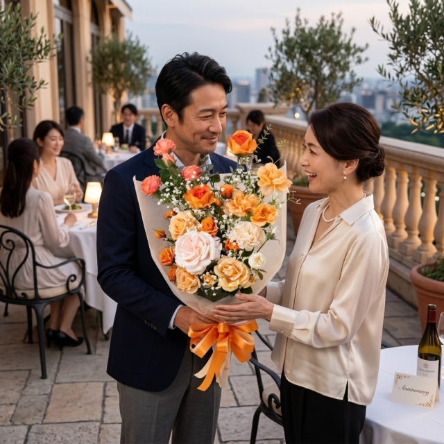 バラとかすみ草の花束 ローズブーケ 豪華 高級 造花 73～85cm｜結婚式 両親贈呈 プロポーズ 記念日ギフト｜ローズガーデンシリーズ