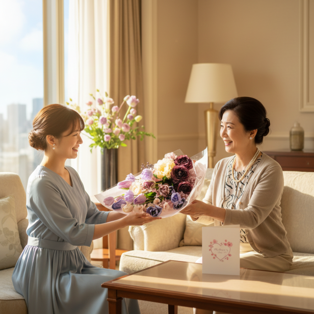 【一点もの】ラグジュアリーパステルブーケ 〜 チューリップと芍薬が彩る上質なアーティフィシャルフラワー 〜