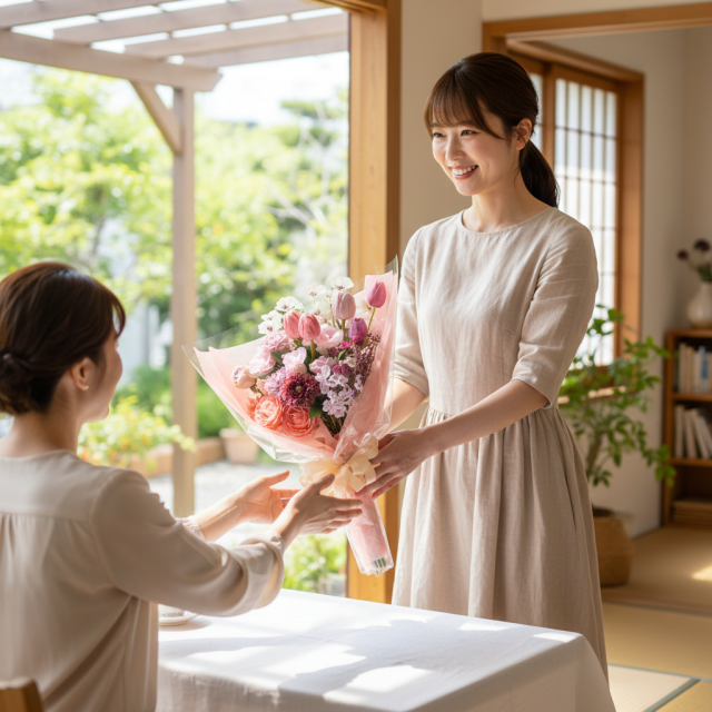 一点もの ラグジュアリーアーティフィシャルフラワー花束｜ピンクベージュの上品ブーケ（母の日・誕生日・記念日ギフト）