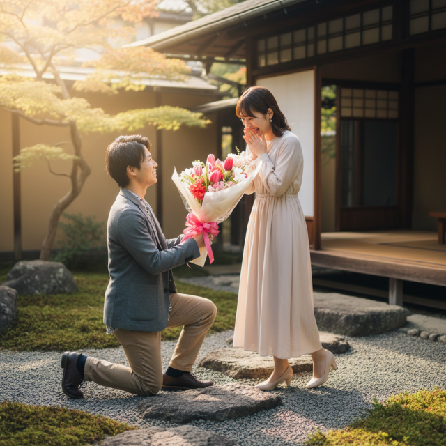 フリージア・スイートピー・パンジー使用 ピンク・赤系の華やかブーケ（母の日・誕生日・プロポーズ）