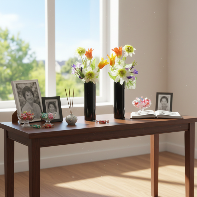 【お墓・仏壇用の造花・アーティフィシャルフラワー仏花 供花】フレンチマリーゴールド＆チューリップのミニ仏花セット（左右１対）