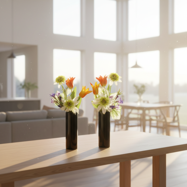 【お墓・仏壇用の造花・アーティフィシャルフラワー仏花 供花】フレンチマリーゴールド＆チューリップのミニ仏花セット（左右１対）