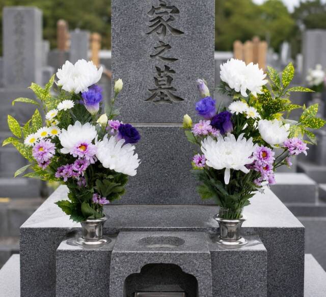【造花の仏花・供花】菊&トルコキキョウの供花(左右1対セット)