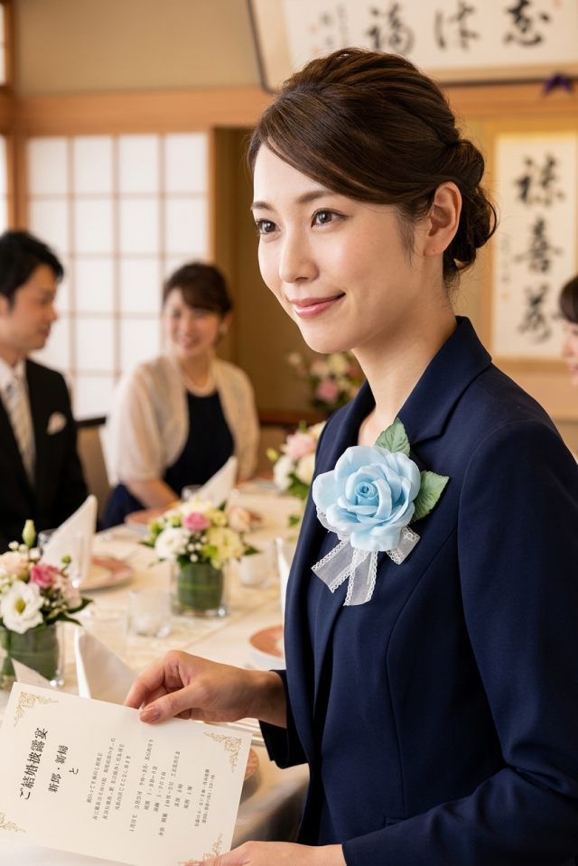【コサージュ/アートフラワー・アーティフィシャルフラワー】プリンセスローズ(大)のコサージュ(ブルー)