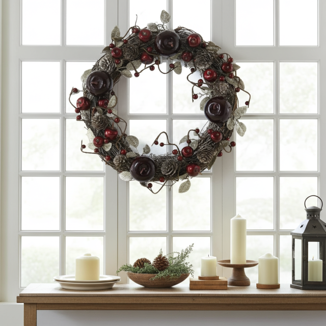 【造花・アーティフィシャルフラワーリース】アップルベリーリース