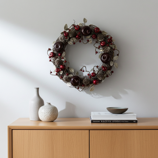 【造花・アーティフィシャルフラワーリース】アップルベリーリース