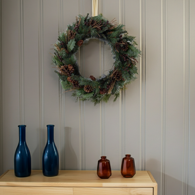 【造花・アーティフィシャルフラワーリース】シンプルコーンリース