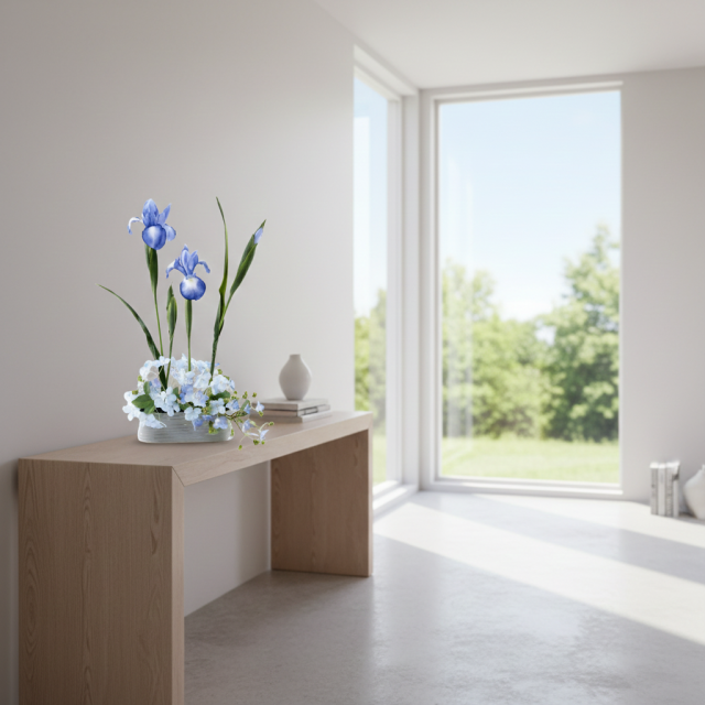 【造花・アートフラワー・和モダン・和風アレンジメント】青翔―aoto