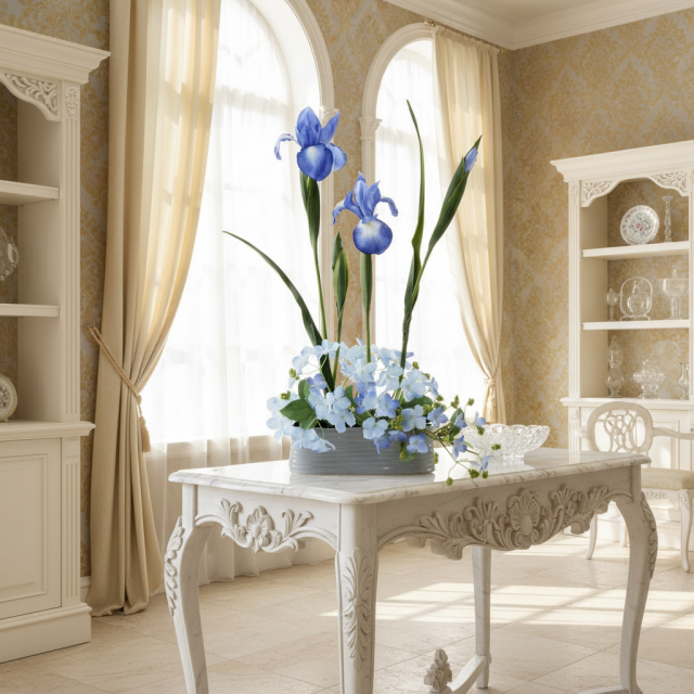 【造花・アートフラワー・和モダン・和風アレンジメント】青翔―aoto