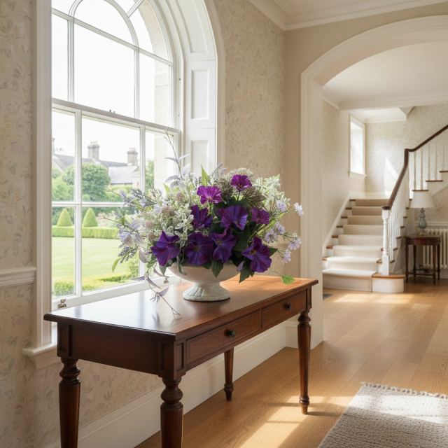 【造花・アーティフィシャルフラワー・インテリアアレンジメント】ナチュラルパープル