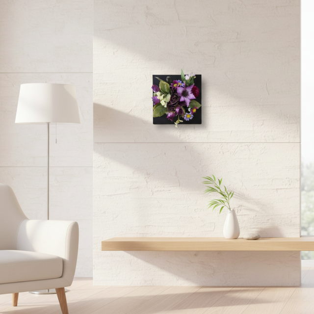 【造花壁掛・和モダン・インテリアアレンジメント】スクエアフレーム・京奈（けいな）