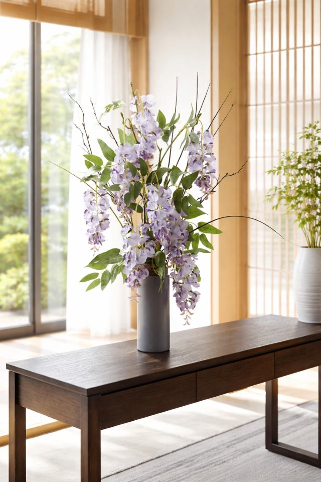 花器・和モダンアーティフィシャルフラワー⑳ シックで個性的和モダン a120416 ｜ 大阪**花屋フラワーパーティー