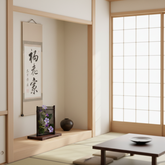 【造花・ジャパニーズモダンアレンジメント】紫雲-shiun