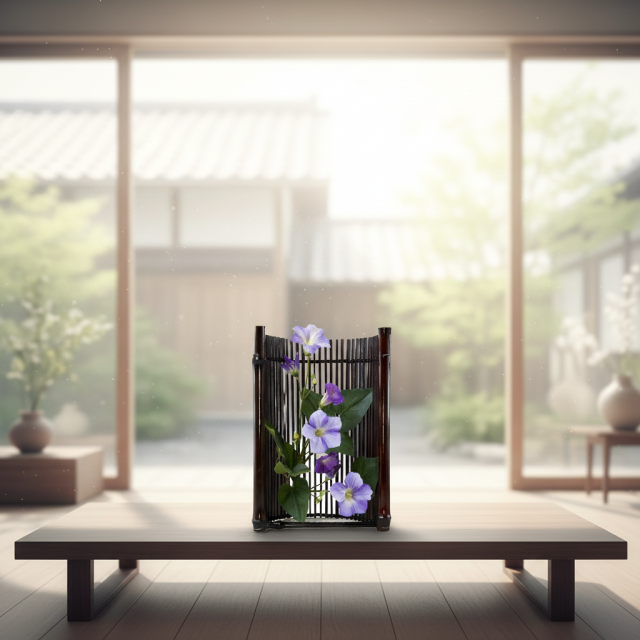 【造花・ジャパニーズモダンアレンジメント】紫雲-shiun