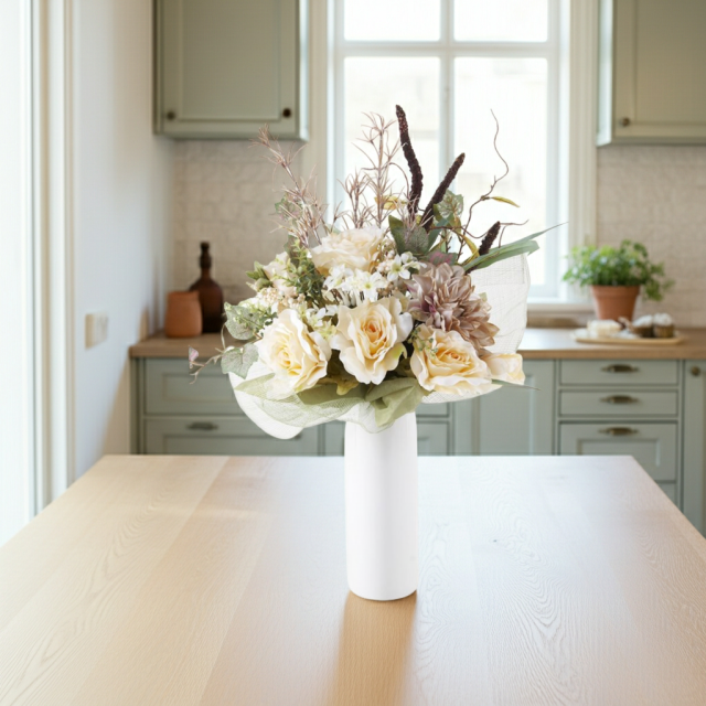 アーティフィシャルフラワー インテリアブーケアレンジ】バラ&ダリアの