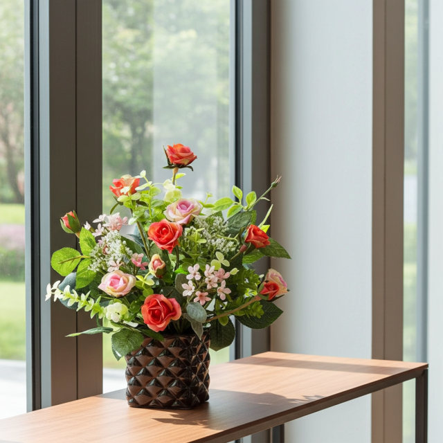 【アーティフィシャルフラワー・造花アレンジメント】ローズデリシャス